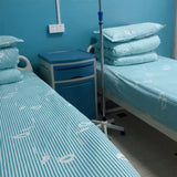 YESKER Bed sheets, fitted bed sheet covers, bed flat sheets, and pillow cases used in the bedding, health care, home-health care and nursing home industries made of biodegradable film created from renewable bio-polymer resources