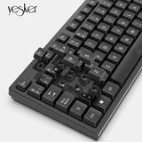 Yesker Business Wired Keyboard Mouse Combo, Durable Keycaps, Low-Noise for All Systems
