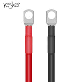 Yesker 4AWG 15 Inch Battery Cable Set, 1 Positive 1 Negative with 3/8" M10 Terminals for Automotive, RV, Solar Systems