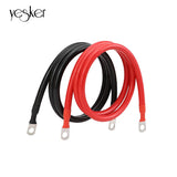 Yesker 4AWG 15 Inch Battery Cable Set, 1 Positive 1 Negative with 3/8" M10 Terminals for Automotive, RV, Solar Systems